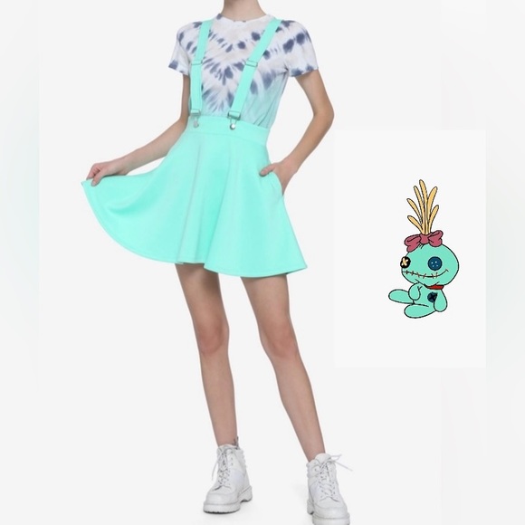 Hot Topic Mint Suspender Circle Skirt - Picture 1 of 7